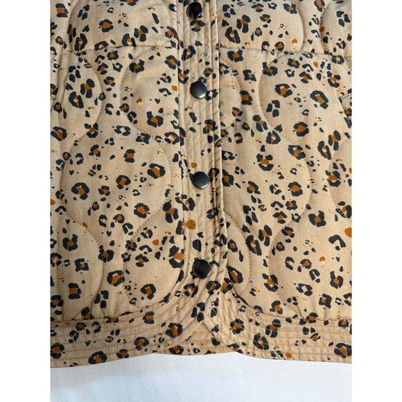 Saltwater Luxe Quilted Leopard Print Jacket Size MEDIUM Brown - Picture 4 of 14